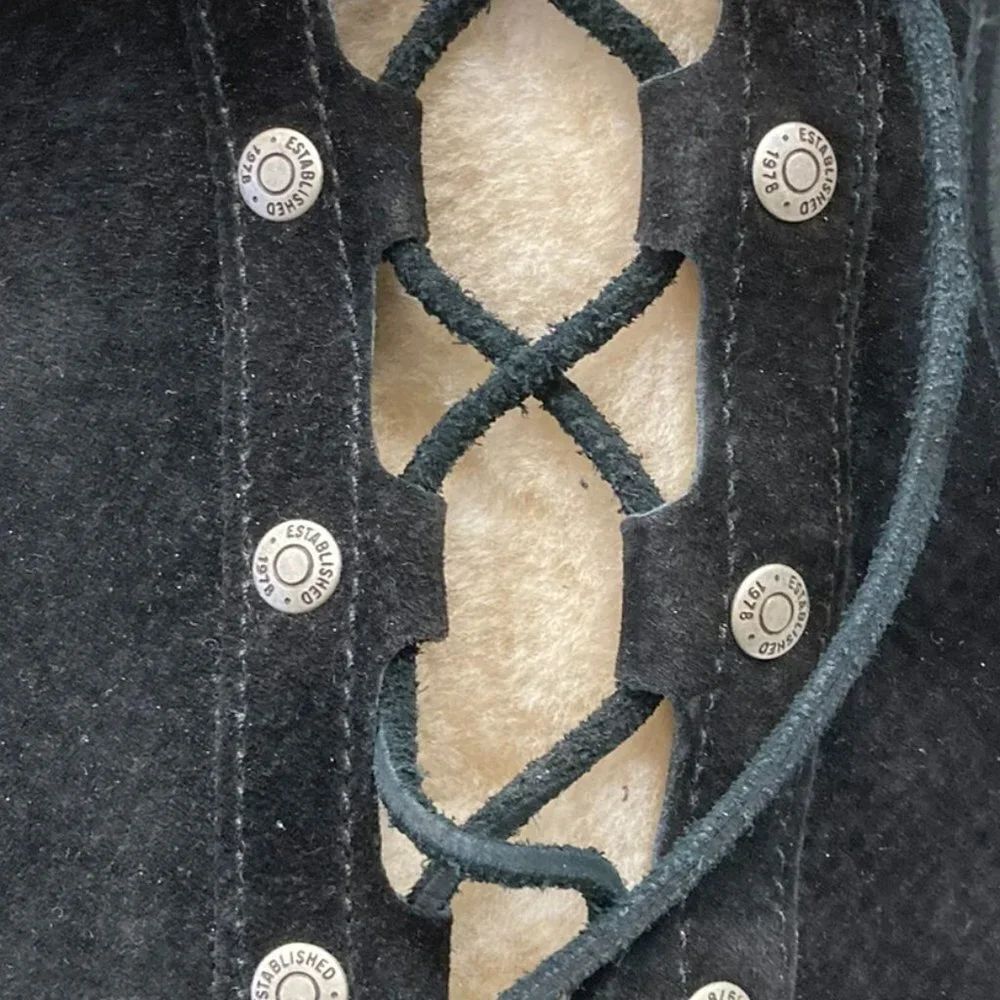 UGG Black and Cream Winter Boots